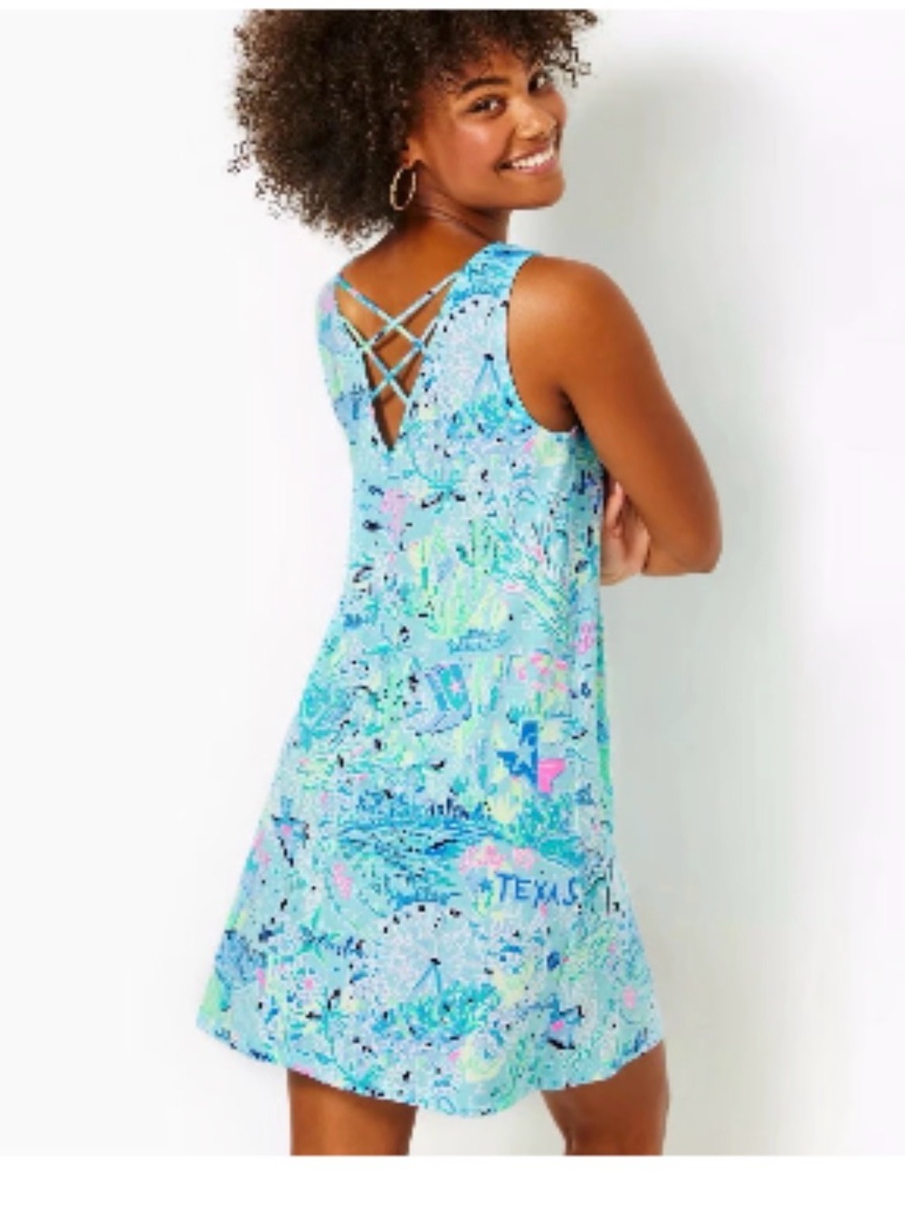 Like New Lilly Pulitzer Texas State Print Kristen Dress Size Medium